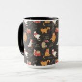 フェスティバル猫のライトクリスマスパターン マグカップ (正面左)