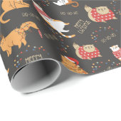 フェスティバル猫のライトクリスマスパターン ラッピングペーパー (ロールコーナー)