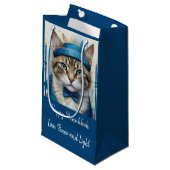 フェスティバル猫の変装よくはしゃぐハヌカ感謝していユー スモールペーパーバッグ (正面アングル)