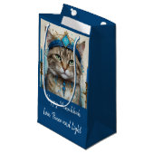 フェスティバル猫の変装よくはしゃぐハヌカ感謝していユー スモールペーパーバッグ (正面アングル)