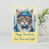 フェスティバル猫の変装ハヌカーよくはしゃぐあいさつ シーズンカード (スタンド正面)