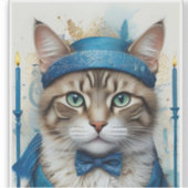 フェスティバル猫よくはしゃぐの変装 シール (正面)