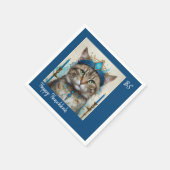 フェスティバル猫よくはしゃぐの変装 スタンダードカクテルナプキン (角)