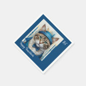 フェスティバル猫よくはしゃぐの変装 スタンダードカクテルナプキン (角)