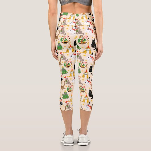 フェスティバル猫クリスマスパターン カプリレギンス (裏面)
