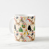 フェスティバル猫クリスマスパターン コーヒーマグカップ (正面左)
