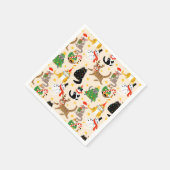 フェスティバル猫クリスマスパターン スタンダードカクテルナプキン (角)