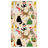 フェスティバル猫クリスマスパターン スモールペーパーバッグ (裏面)