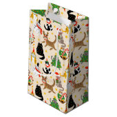 フェスティバル猫クリスマスパターン スモールペーパーバッグ (裏面アングル)