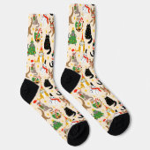 フェスティバル猫クリスマスパターン ソックス (右)