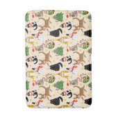 フェスティバル猫クリスマスパターン バスマット (正面縦)