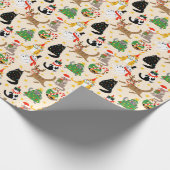 フェスティバル猫クリスマスパターン ラッピングペーパー (角)