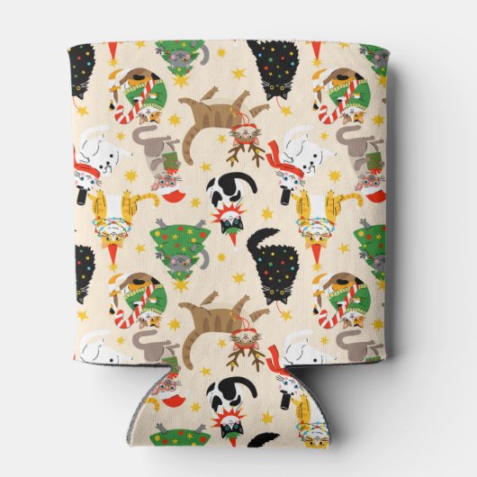 フェスティバル猫クリスマスパターン 缶クーラー (裏面)