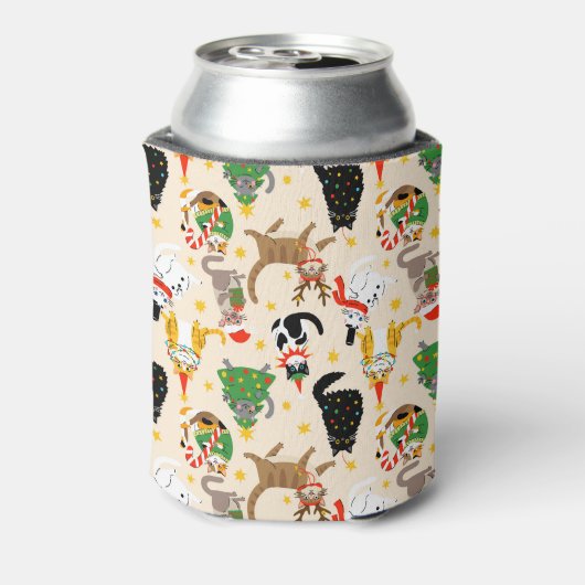 フェスティバル猫クリスマスパターン 缶クーラー (缶裏面)