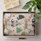 フェスティバル猫クリスマスパターン 薄葉紙 (ギフト)