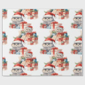 フェスティバル猫クリスマスラッピング紙 ラッピングペーパー (フラット)