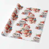フェスティバル猫クリスマスラッピング紙 ラッピングペーパー (アンロールド)