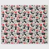 フェスティバル猫好きクリスマスホリデーラップ ラッピングペーパー (フラット)