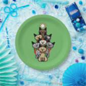 フェスティバル猫科の動物クリスマス ペーパープレート (パーティー)