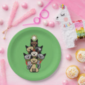フェスティバル猫科の動物クリスマス ペーパープレート (パーティー)