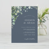 フェスティバル王室のブルーオピュレンスユーカリ結婚プタス 招待状 (スタンド正面)