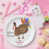 フェスティバル男性トルコ羽カラフルディナー ペーパープレート (パーティー)