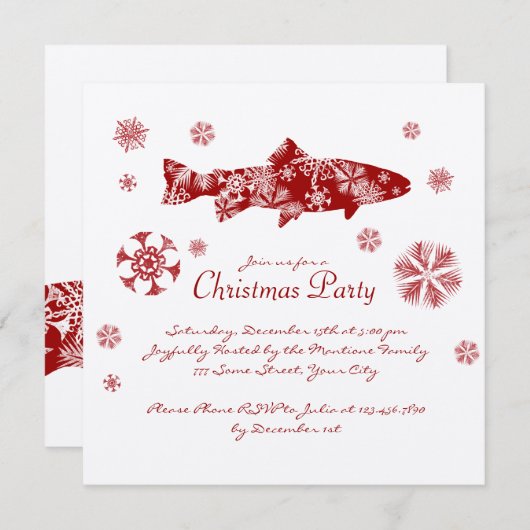 フェスティバル白魚と赤魚のクリスマスパーティー 招待状 (正面/裏面)