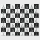 フェスティバル白黒クリスマスツリーギフト ラッピングペーパー (フラット)