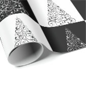 フェスティバル白黒クリスマスツリーギフト ラッピングペーパー (ロールコーナー)