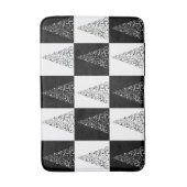 フェスティバル白黒クリスマスツリーパターン バスマット (正面縦)