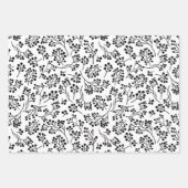 フェスティバル白黒タイルクリスマス ラッピングペーパーシート (正面3)