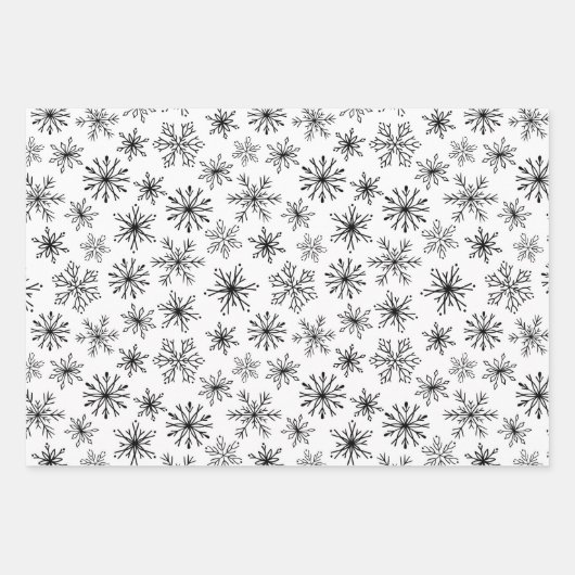 フェスティバル白黒タイルクリスマス ラッピングペーパーシート (正面2)