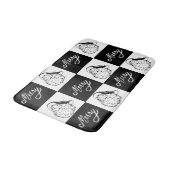 フェスティバル白黒ヴィンテージサンタ顔クリスマス バスマット (アングル)