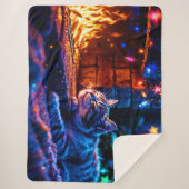 フェスティバル眠る猫カラフルペットラバーアート シェルパブランケット (正面)