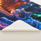 フェスティバル眠る猫カラフルペットラバーアート シェルパブランケット (3/4)