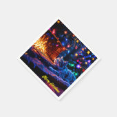 フェスティバル眠る猫カラフルペットラバーアート スタンダードカクテルナプキン (角)