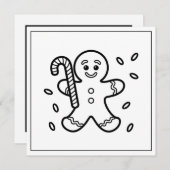 フェスティバル着色愛好家クリスマスジンジャーブレッド シーズンカード (正面/裏面)