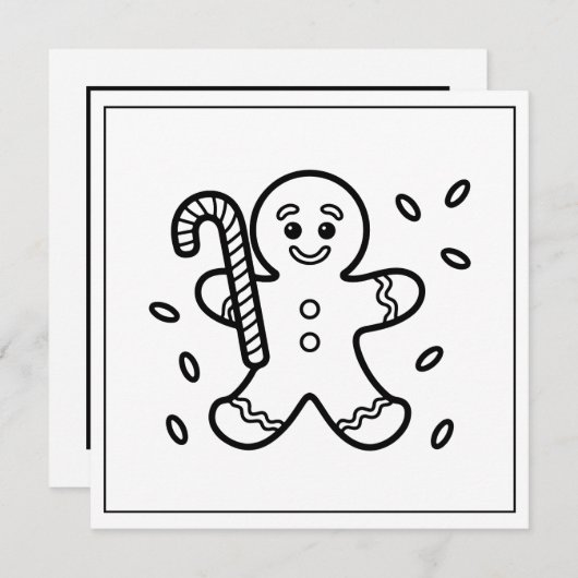 フェスティバル着色愛好家クリスマスジンジャーブレッド シーズンカード (正面/裏面)