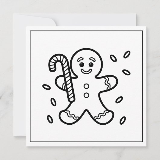 フェスティバル着色愛好家クリスマスジンジャーブレッド シーズンカード (正面)