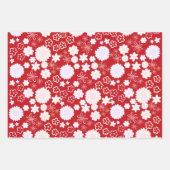 フェスティバル祝いフローラ開花パターンホリデー ラッピングペーパーシート (正面)