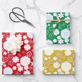 フェスティバル祝いフローラ開花パターンホリデー ラッピングペーパーシート
