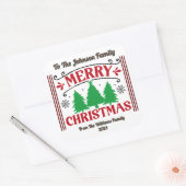 フェスティバル祝のシールが付いた楽しいクリスマス スクエアシール (封筒)