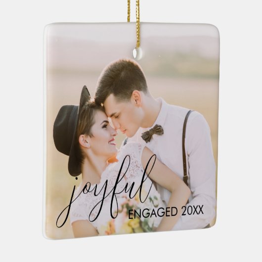 フェスティバル私たちの初めてのクリスマス婚約したギフト セラミックオーナメント (右)