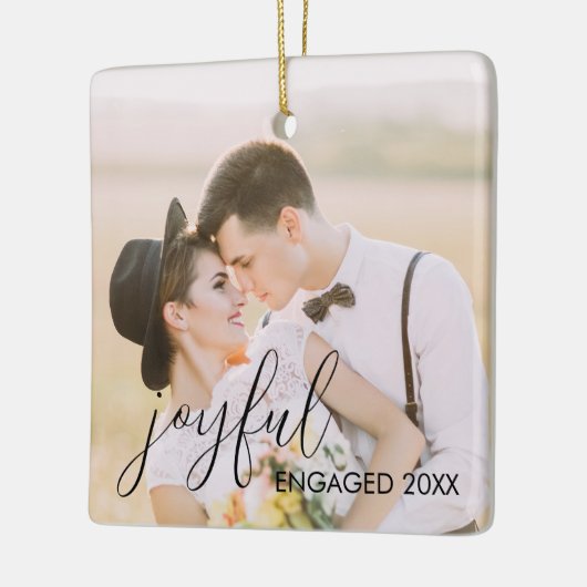 フェスティバル私たちの初めてのクリスマス婚約したギフト セラミックオーナメント (左)