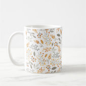 フェスティバル秋の水の色の葉イニシャル コーヒーマグカップ (左)