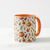 フェスティバル秋カボチャと離れズオンホワイト マグカップ (正面右)