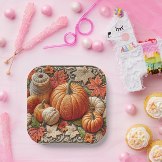 フェスティバル秋シーズンパンプキンズサンクスギビング ペーパープレート (パーティー)