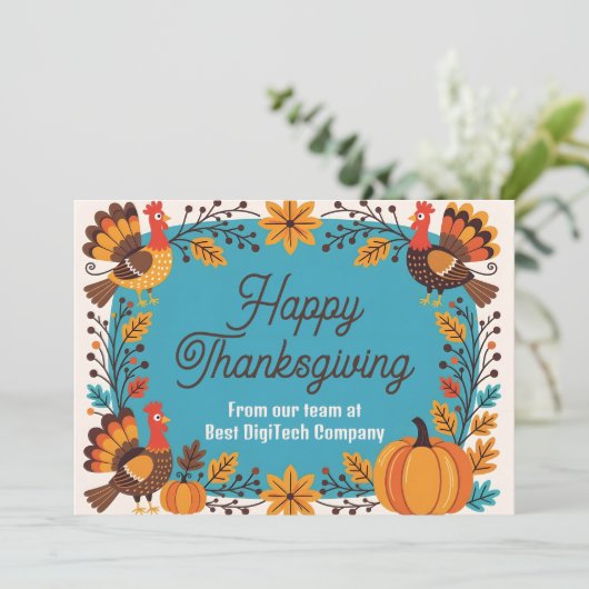 フェスティバル秋ターキーズアンドパンプキンスサンクスギビング カード (スタンド正面)