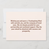 フェスティバル秋ターキーズアンドパンプキンスサンクスギビング カード (裏面)