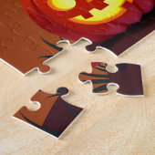 フェスティバル秋ハロウィーンアートブラックフェラインフレンド ジグソーパズル (側面)